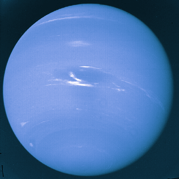 Neptuno, con su característico color azul. Tomada de www.solarviews.com