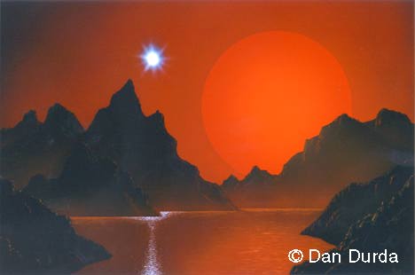 Cmo ser el amanecer en un planeta iluminado por una gigante roja?. Tomada de www.boulder.swri.edu/~durda