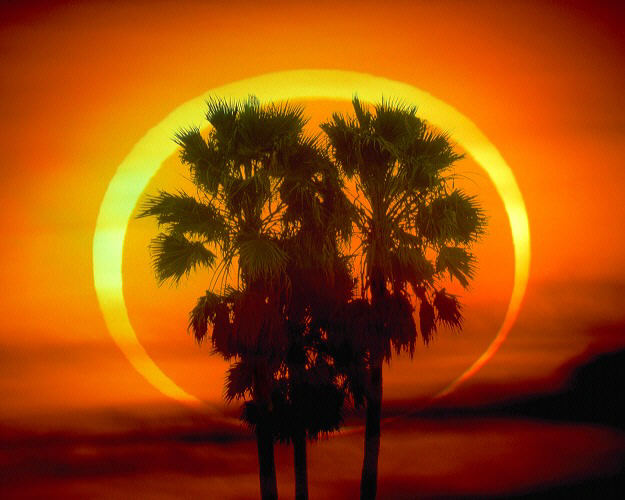 Espectacular imagen de un eclipse anular de sol. Tomada de www.astrored.org
