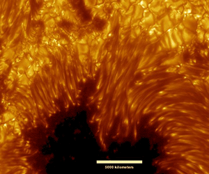Detalle de una mancha solar. Tomada de www.astrored.org