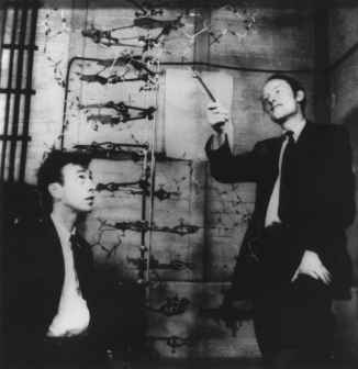 James Watson y Francis Crick. Imagen tomada de: http://encarta.msn.com/media_461516338_761561874_-1_1/Francis_Crick_and_James_Watson.html