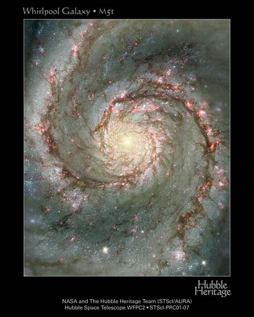 Galaxia del Remolino, M51, una de las ms espectaculares por su disposicin con respecto a nuestro ngulo de visin.