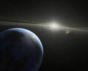 "La Tierra se formó a partir de un conjunto de fragmentos rocosos y materiales congelados llamados planetesimales. Cortesía de la NASA "